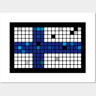 Finland Flag Mosaic Posters and Art